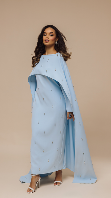 Blue Cape Modest Maxi Dress – Shimmi Dresses