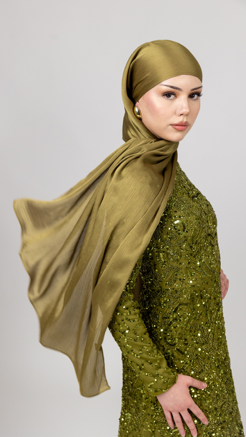 Olive Satin Hijab