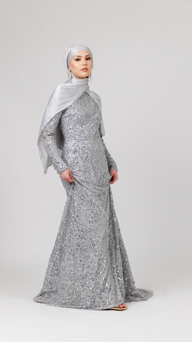 shimmi dresses Mocha Pearl Modest Evening Dress Evening Dresses on Sale -