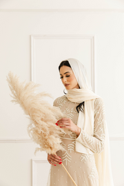 Cream Satin Hijab