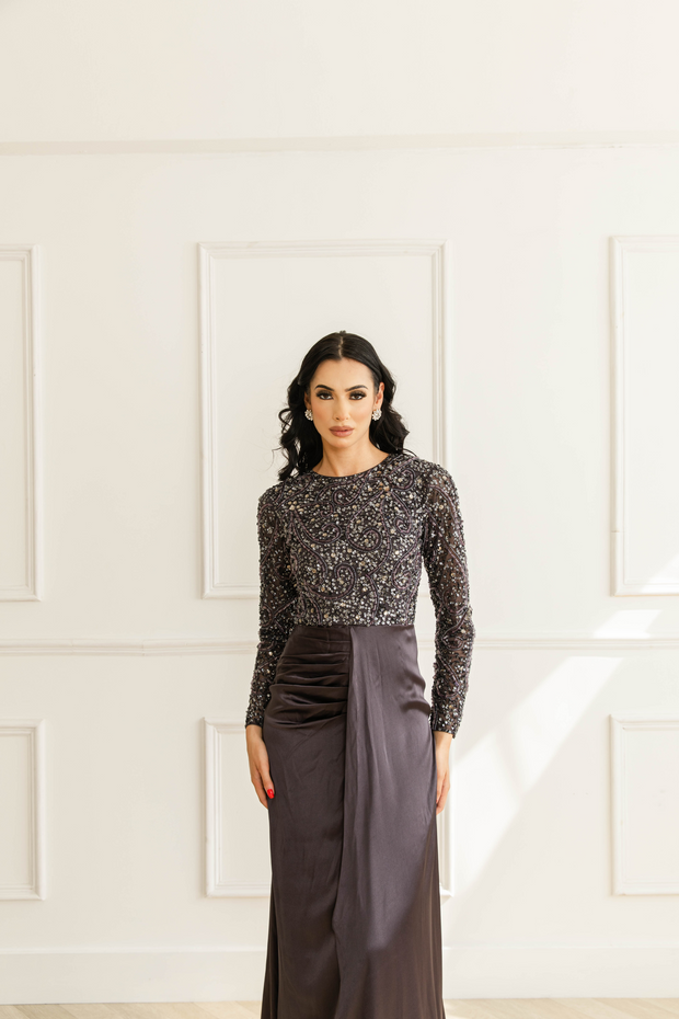 Charcoal evening dress outlet