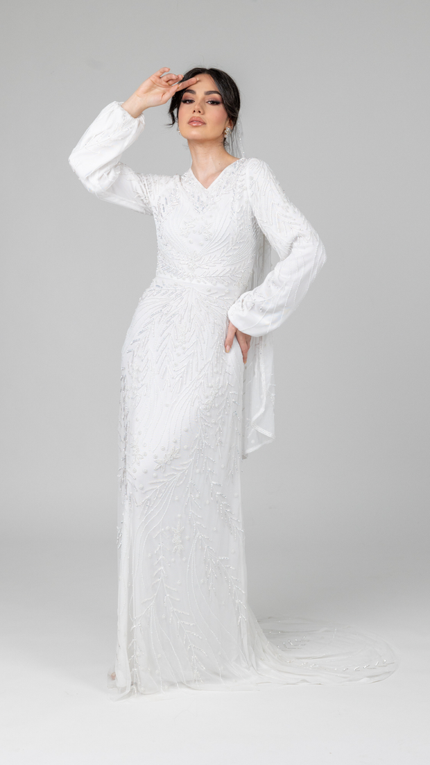 Embellished bridal dress clearance