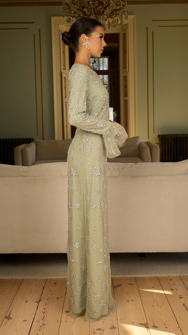 Sage Star Sequin Evening Dress With Flare Sleeves Shimmi Dresses Sage Star Sequin Evening Dress With Flare Sleeves Shimmi Dresses
