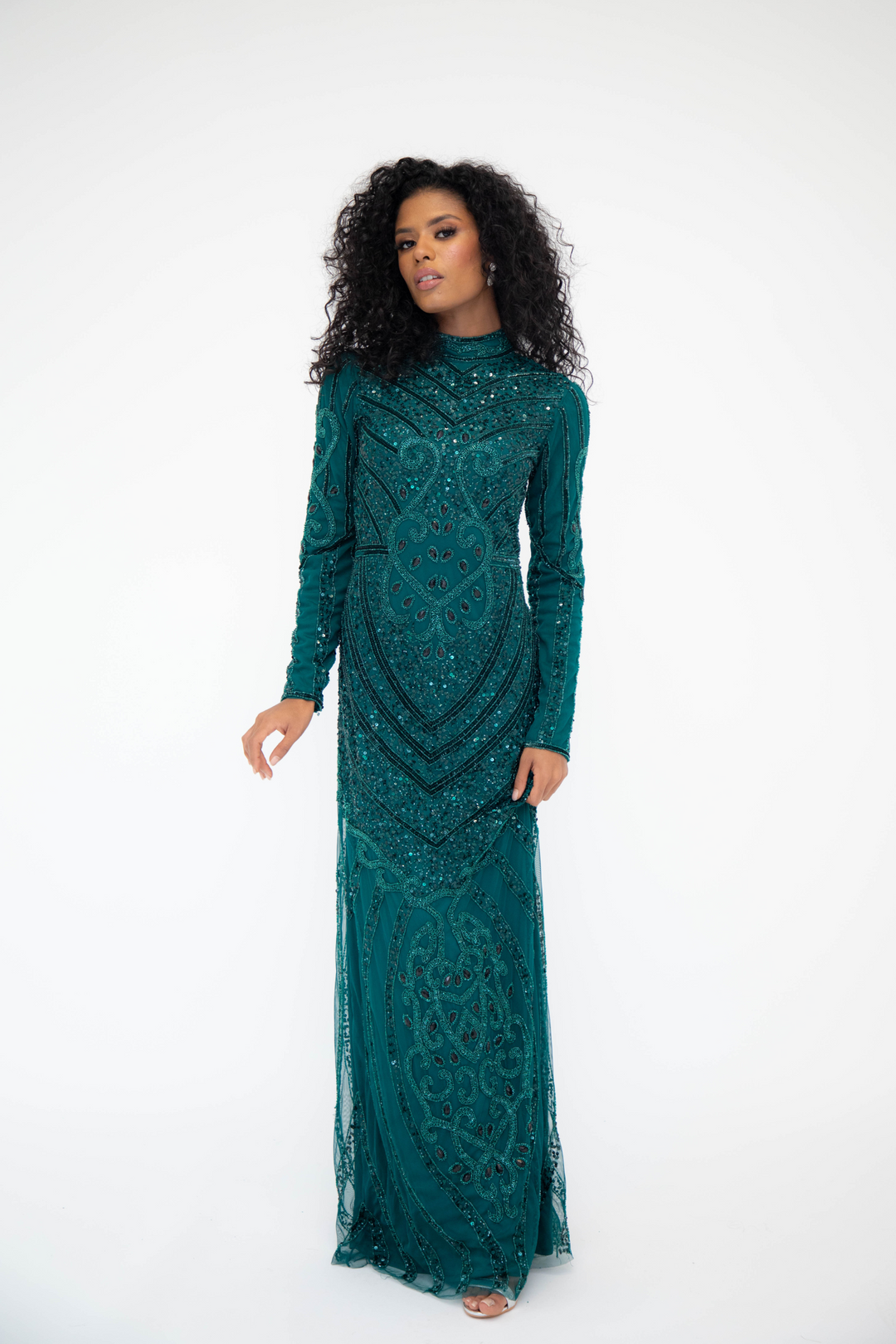 Embellished Satin Long Dress her lip to Embellished Satin Long Dress her lip to