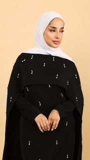 Black Cape Modest Maxi Dress