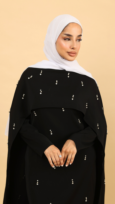 Black Cape Modest Maxi Dress