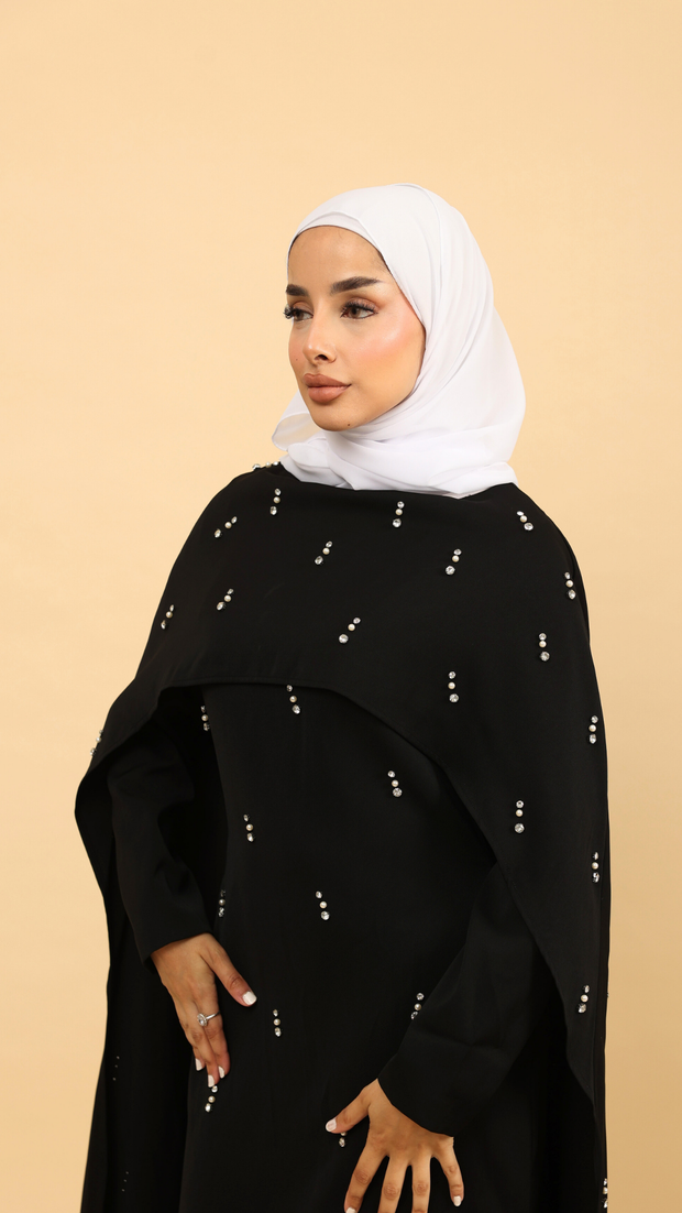 Black Cape Modest Maxi Dress