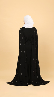 Black Cape Modest Maxi Dress