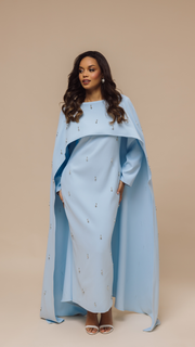 Blue Cape Modest Maxi Dress