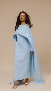 Blue Cape Modest Maxi Dress