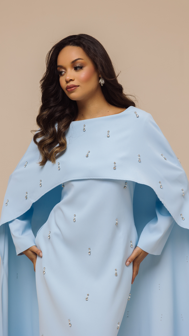 Blue Cape Modest Maxi Dress