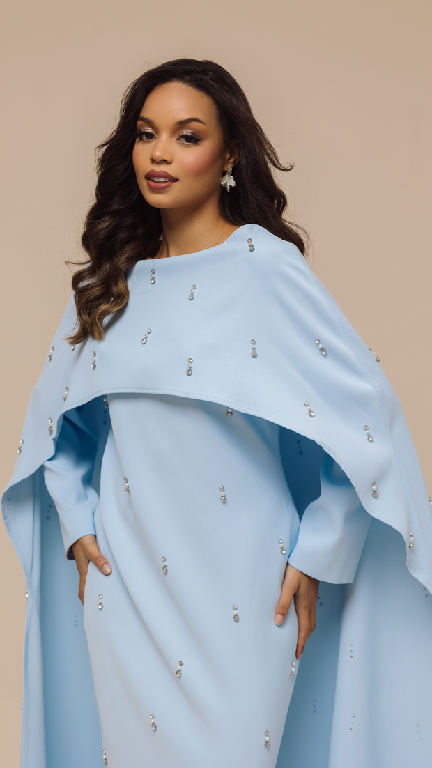 Blue Cape Modest Maxi Dress