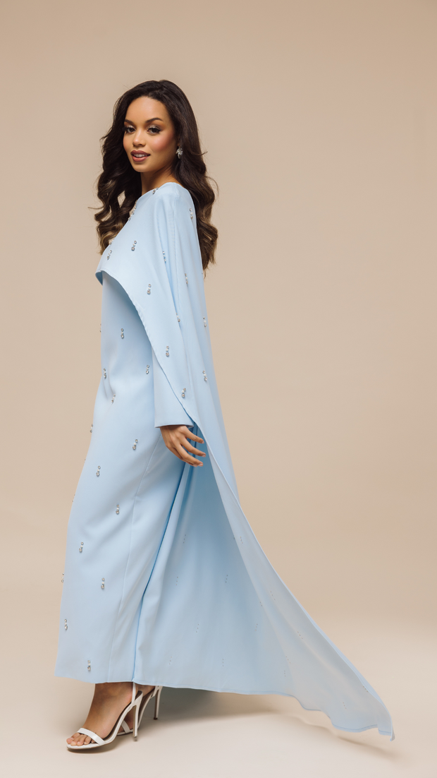 Blue Cape Modest Maxi Dress