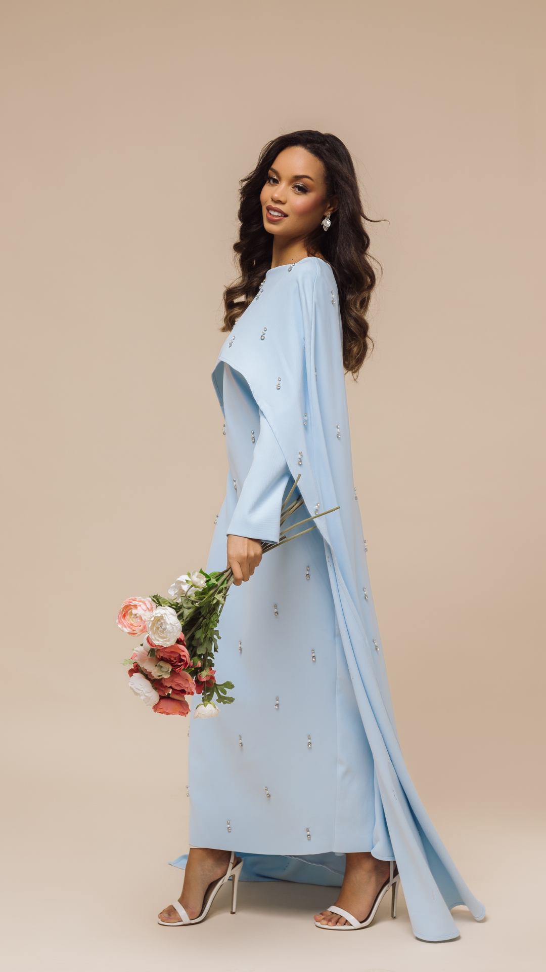Blue Cape Modest Maxi Dress Shimmi Dresses Blue Cape Modest Maxi Dress Shimmi Dresses