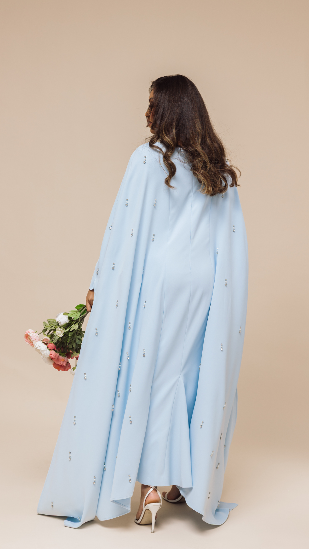 fitted lace wedding dress Blue Cape Modest Maxi Dress – Shimmi Dresses