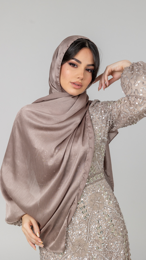 Gold Satin Hijab Shimmi Dresses Gold Satin Hijab Shimmi Dresses