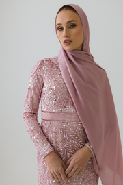 Pink Satin Hijab - Nawra