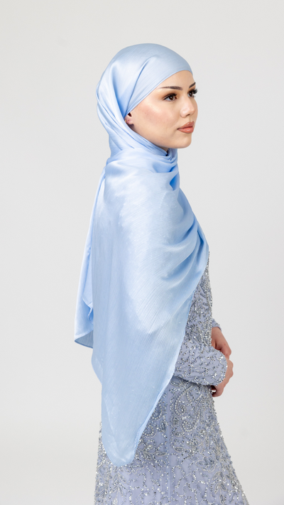 Baby Blue Satin Hijab