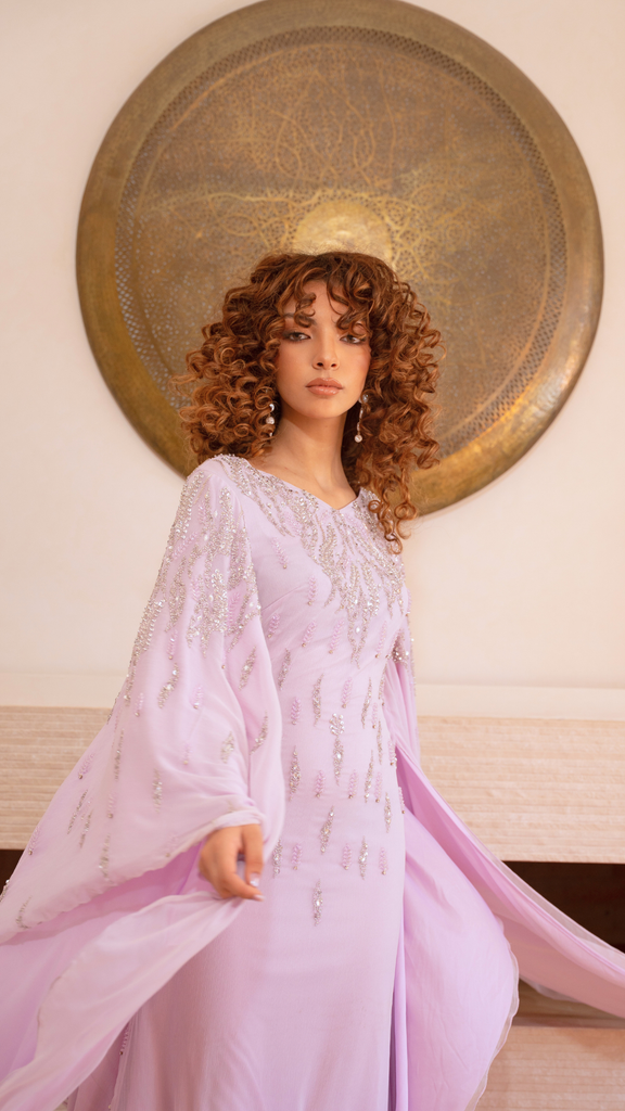 Lilac Kaftan Modest Sequin Dress Lilac Kaftan Modest Sequin Dress