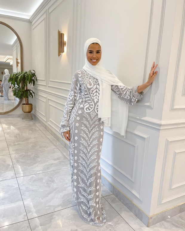 Grey sequin hotsell maxi dress