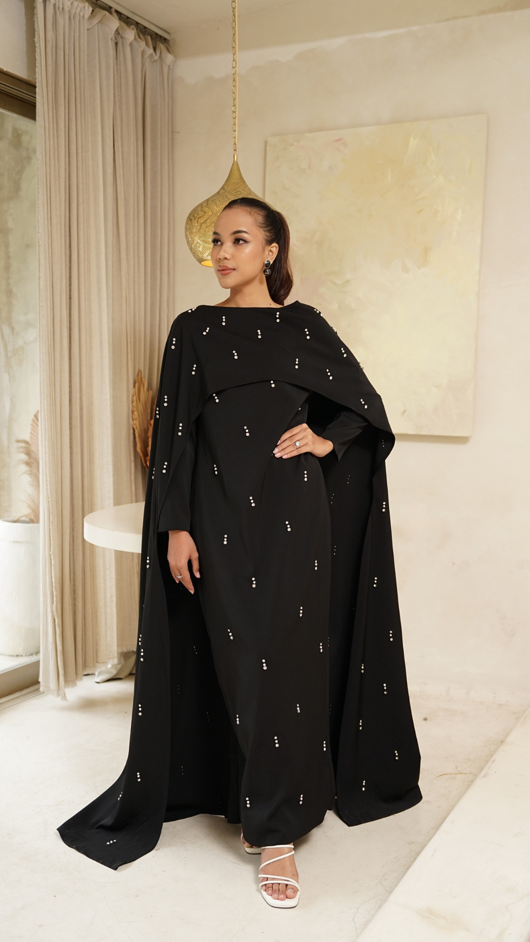 Black Cape Modest Maxi Dress Black Cape Modest Maxi Dress