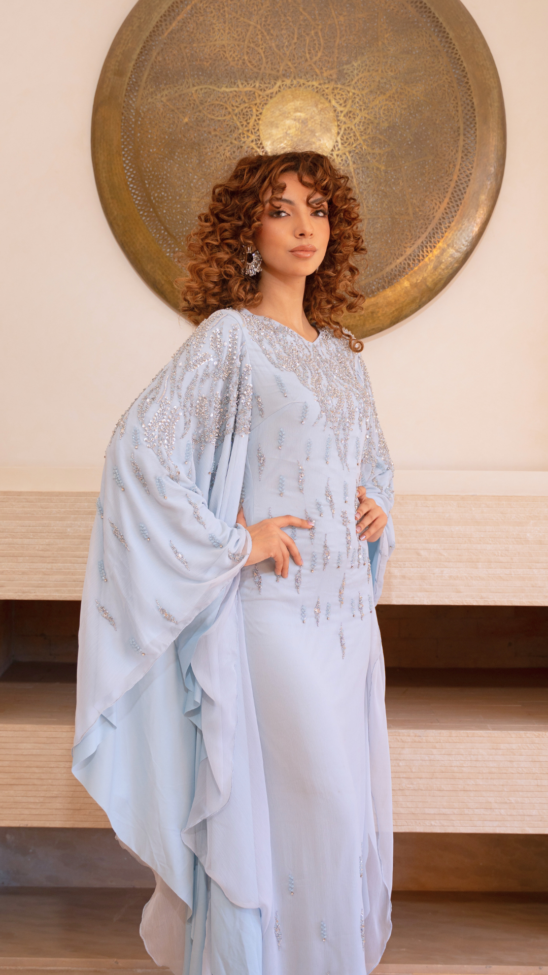 formal kaftan dress Blue Modest Sequin Lainey