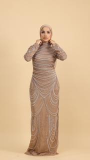 pink embellished prom dress wedding guest dress