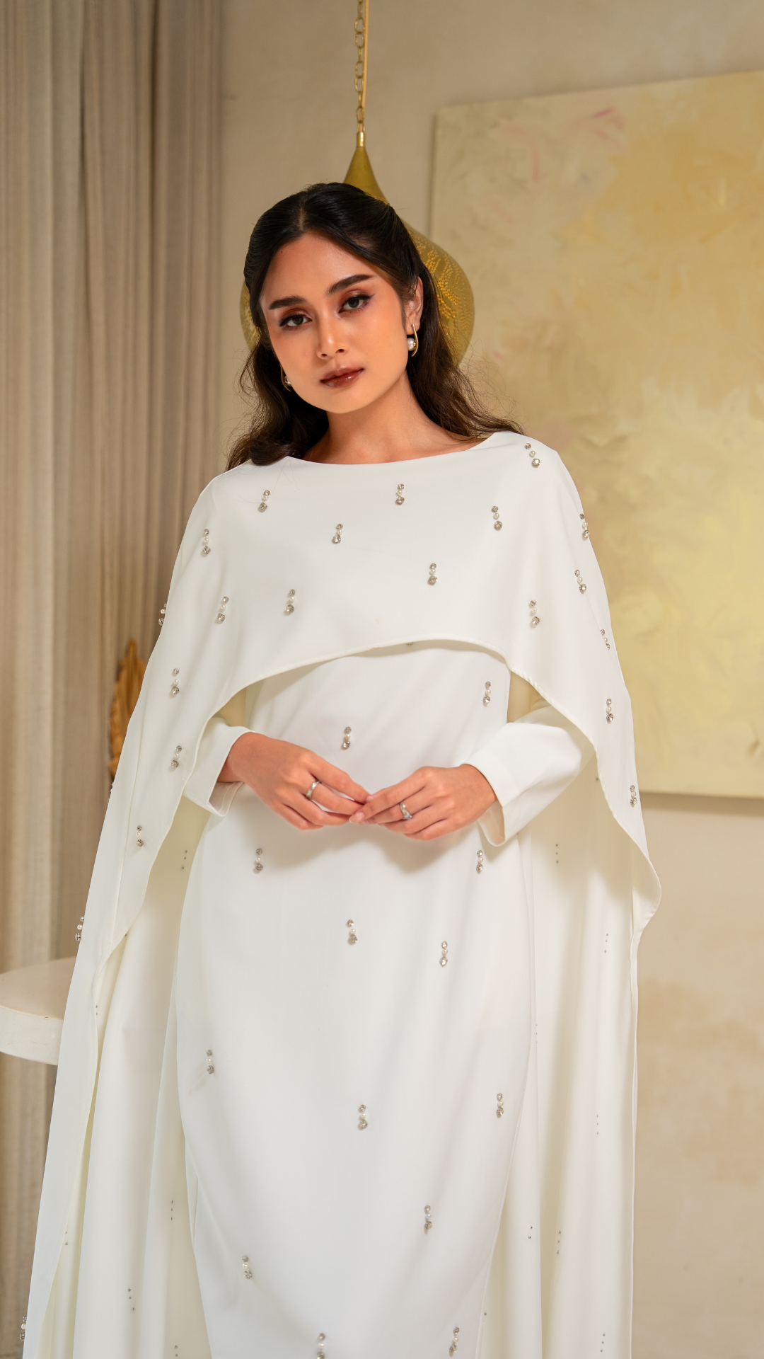 White Cape Modest Maxi Dress Shimmi Dresses White Cape Modest Maxi Dress Shimmi Dresses