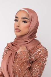 Burnt Orange Satin Hijab - Saffron