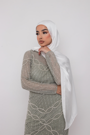 White Satin Hijab