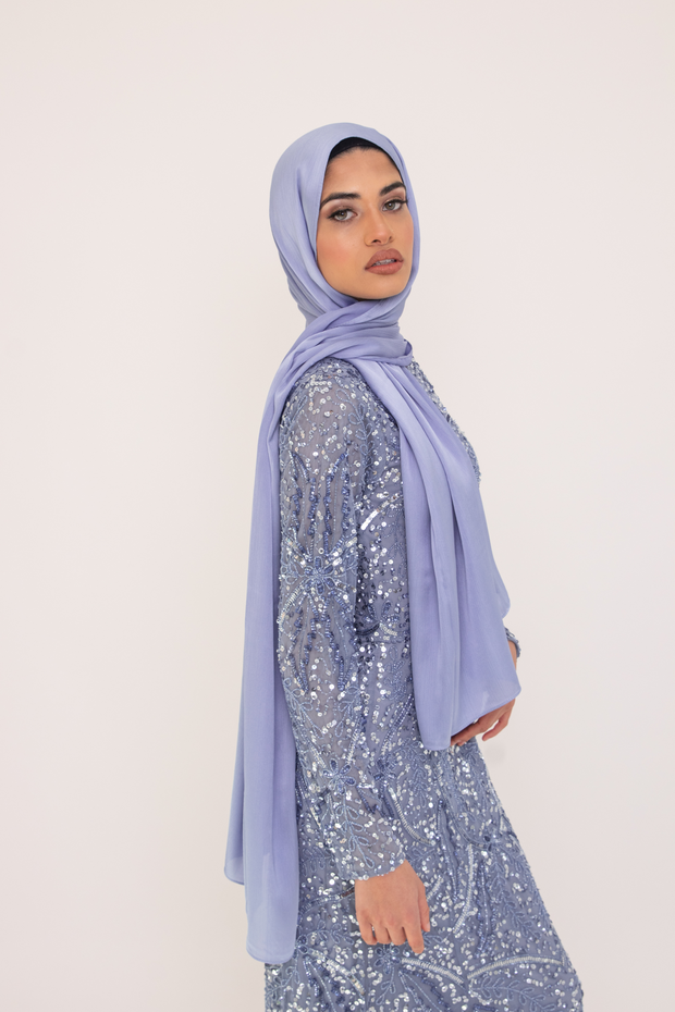 Sky Blue Satin Hijab
