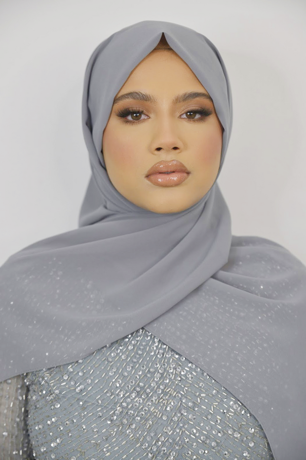 Grey Chiffon Hijab - Ayla