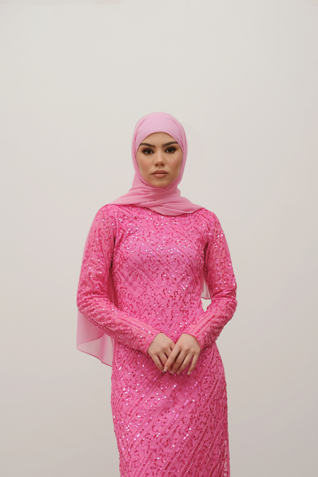 Barbie Pink Chiffon Hijab