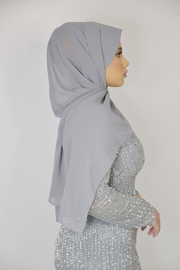 Grey Chiffon Hijab - Ayla