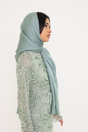 Sage Satin Hijab - Miah