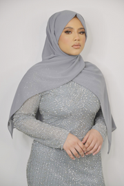 Grey Chiffon Hijab - Ayla